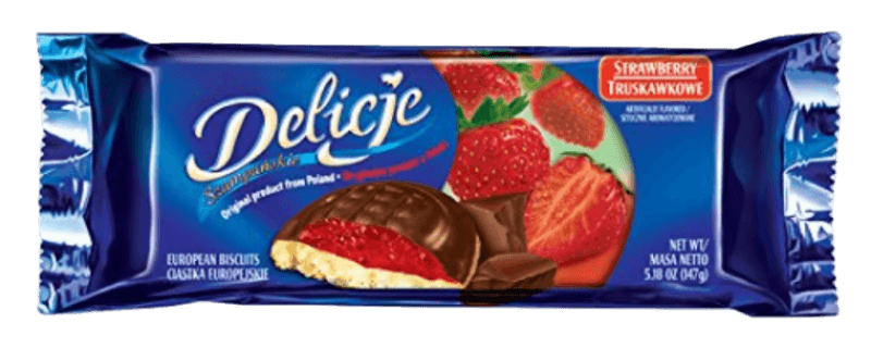 Delicje Strawberry - Delicje Truskawkowe (147g) - Pierogi Store