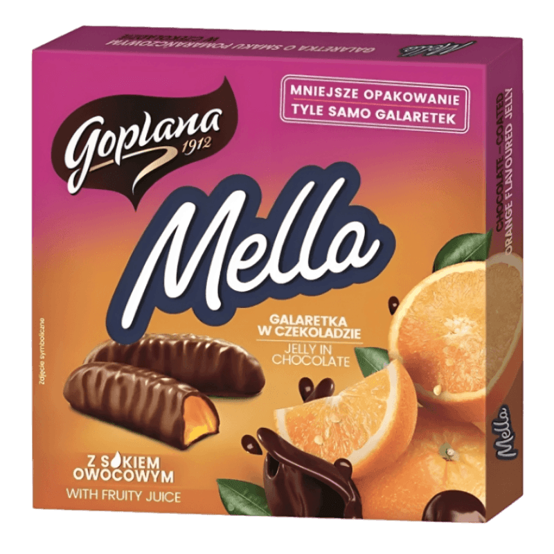 Goplana Mella Orange Jelly - Galaretka o Smaku Pomarańczowym w Czekoladzie (190g) - Pierogi Store