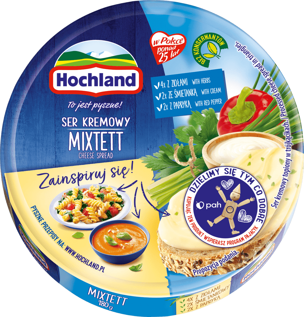 Hochland Soft Creamy Cheese Mixed - Serek Topiony Mixtett (180g) - Pierogi Store