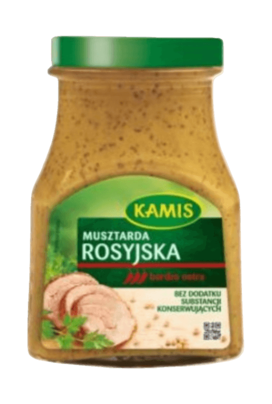 Kamis Russian Style Spicy Mustard - Musztarda "Rosyjska" Ostra (180g) - Pierogi Store