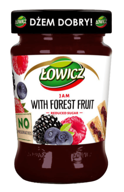 Lowicz Forest Fruit Jam Reduced Sugar - Dzem Owoce Lesne (280g) - Pierogi Store