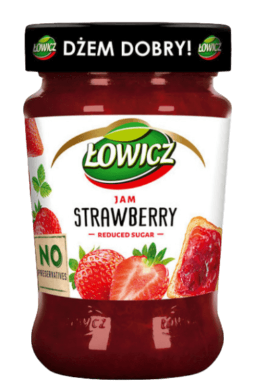 Lowicz Strawberry Jam - Dzem Truskawkowy (280g) - Pierogi Store