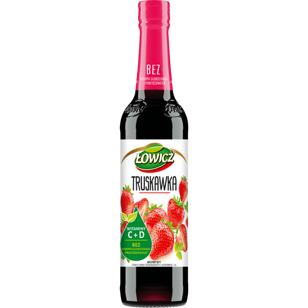Lowicz Strawberry Syrup - Syrop z Truskawka (400ml) - Pierogi Store