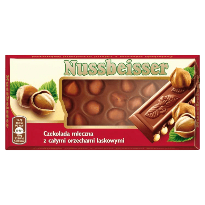 Nussbeisser Milk Chocolate with Hazelnuts - Czekolada Mleczna z Orzechami Laskowymi (100g) - Pierogi Store