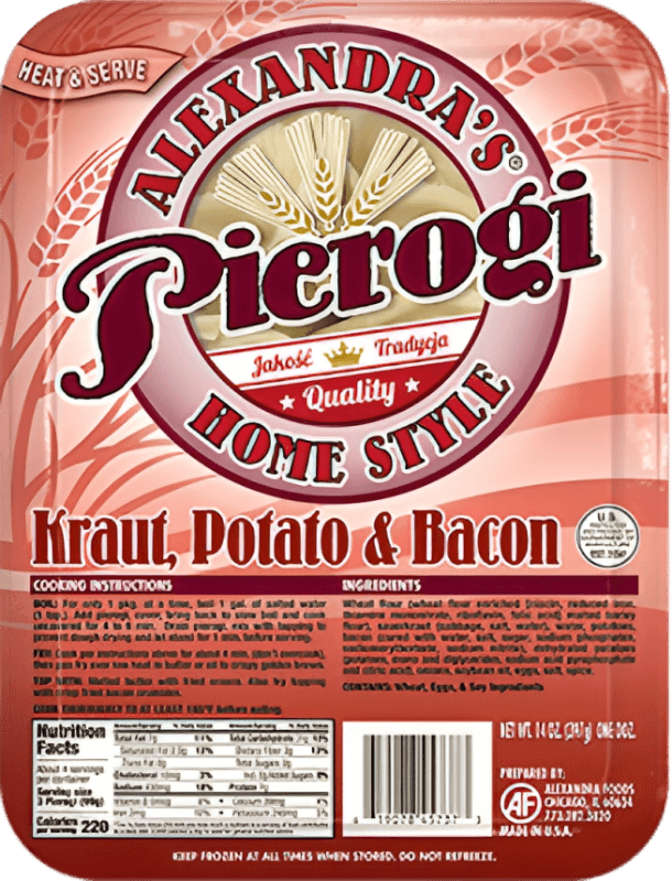 Pierogi with Kraut, Potato and Bacon - Pierogi Z Kapustą Kiszoną, Ziemniakami i Boczkiem (12pcs) - Pierogi Store
