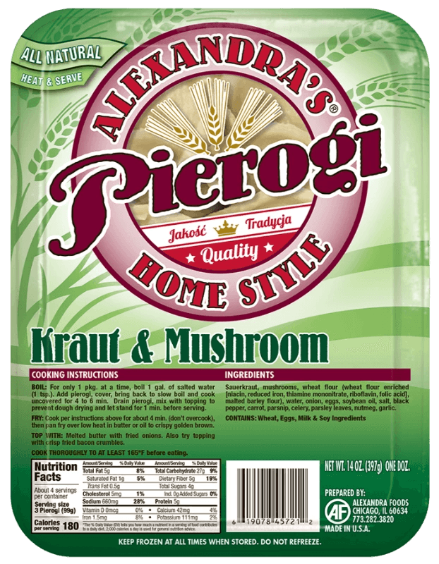 Pierogi with Sauerkraut and Mushrooms - Pierogi z Kapusta I Grzybami (12pcs) - Pierogi Store