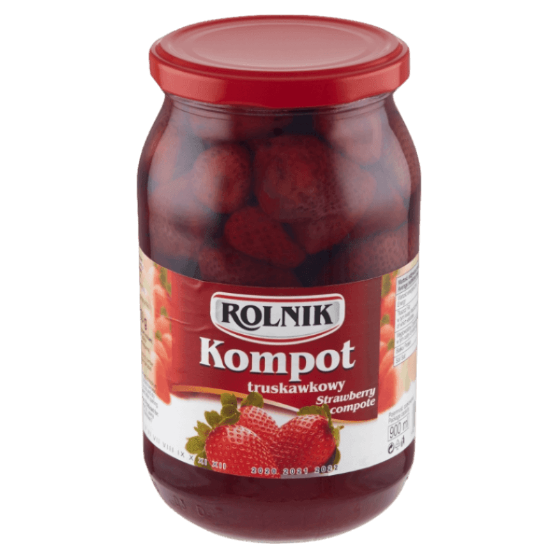 Rolnik Strawberry Compote - Kompot Truskawkowy (900ml) - Pierogi Store