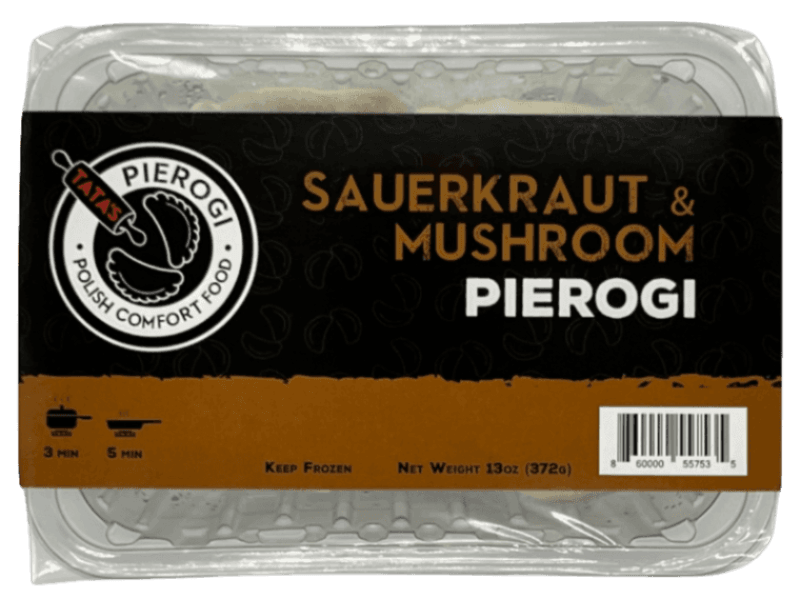 Tatas Pierogi Sauerkraut & Mushroom - Pierogi z Kapusta i Grzybami (372g) - Pierogi Store
