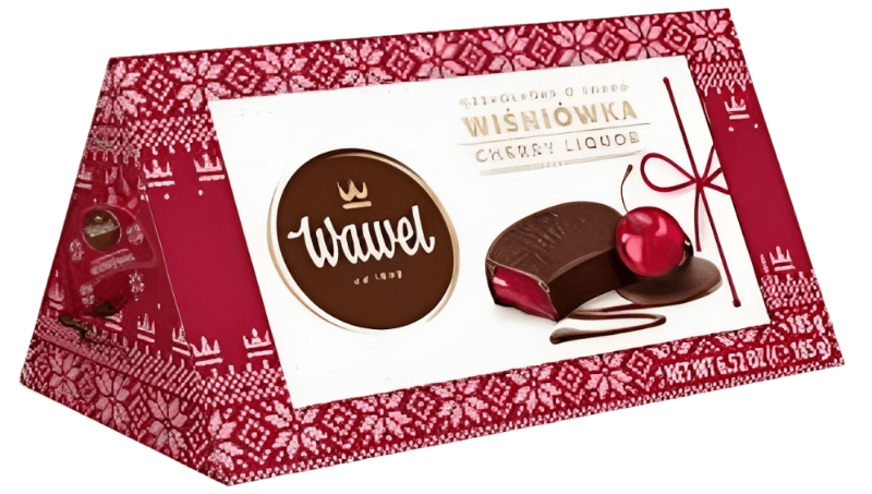 Wawel Chocolates with Cherry Liquor - Czekoladki o Smaku Wisniowki (185g - Pierogi Store