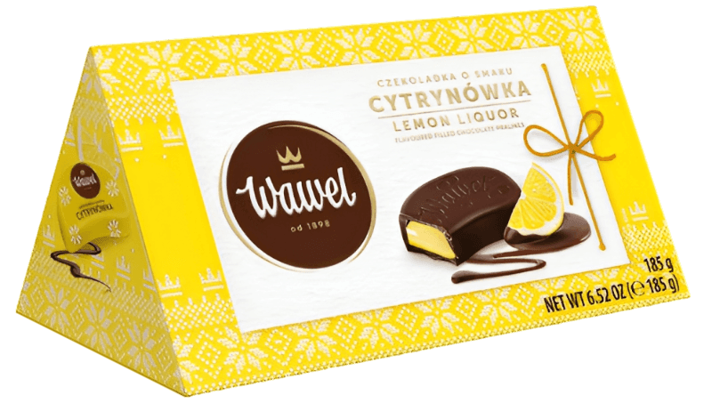 Wawel Chocolates with Lemon Liquor - Czekoladki o Smaku Cytrynówka (185g) - Pierogi Store