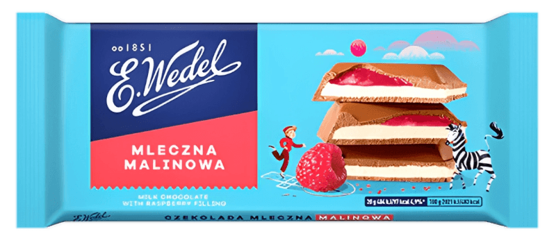 Wedel Chocolate with Raspberry Filling - Czekolada Z Nadzieniem Malinowym (100g) - Pierogi Store