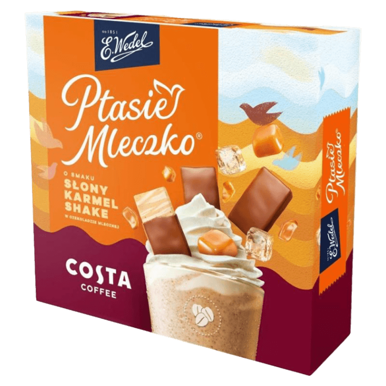 Wedel Salted Caramel Flavored Marshmallows - Ptasie Mleczko Słony Karmel Shake (340g) - Pierogi Store