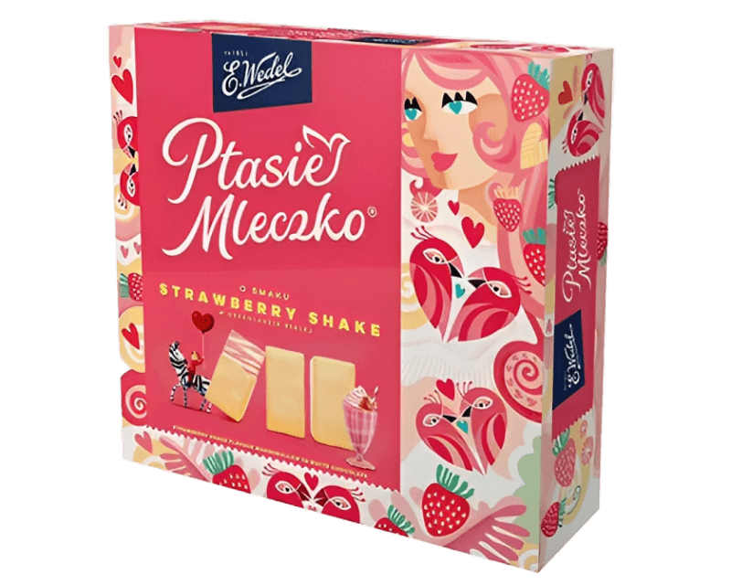 Wedel Strawberry Milkshake Marshmallows - Ptasie Mleczko Shake Truskawkowy (340g) - Pierogi Store