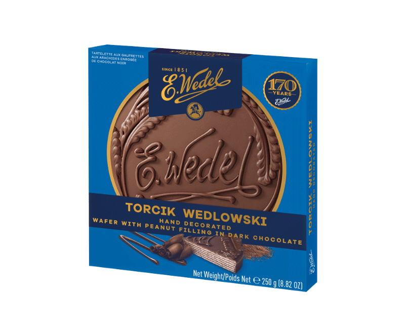 Wedel Wafer with Peanut Filling in Dark Chocolate - Torcik Wedlowski (250g) - Pierogi Store