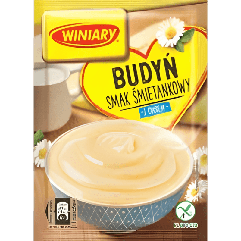 Winiary Creamy Pudding with Added Sugar - Budyn Smietankowy z Cukrem (60g) - Pierogi Store