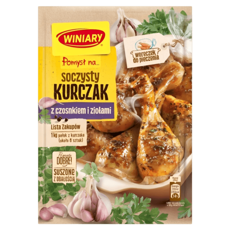 Winiary Sauce for Juicy Chicken Garlic - Soczysty Kurczak z Czosnkiem i Ziołami (30g) - Pierogi Store