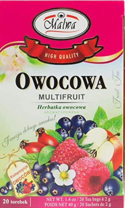Malwa Multifruit Tea - Herbatka Owocowa (20 Tea Bags, 40g) - Pierogi Store